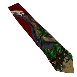Budweiser 1996 Frog Trucker Road Graphic Necktie Polyester Mens Tie